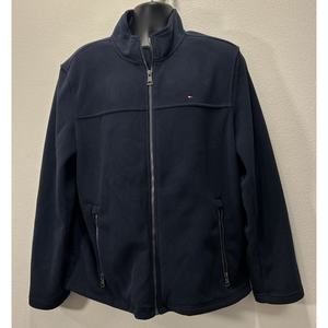 VINTAGE TOMMY HILFIGER‎ Front Zip Navy Fleece Jacket Size XL